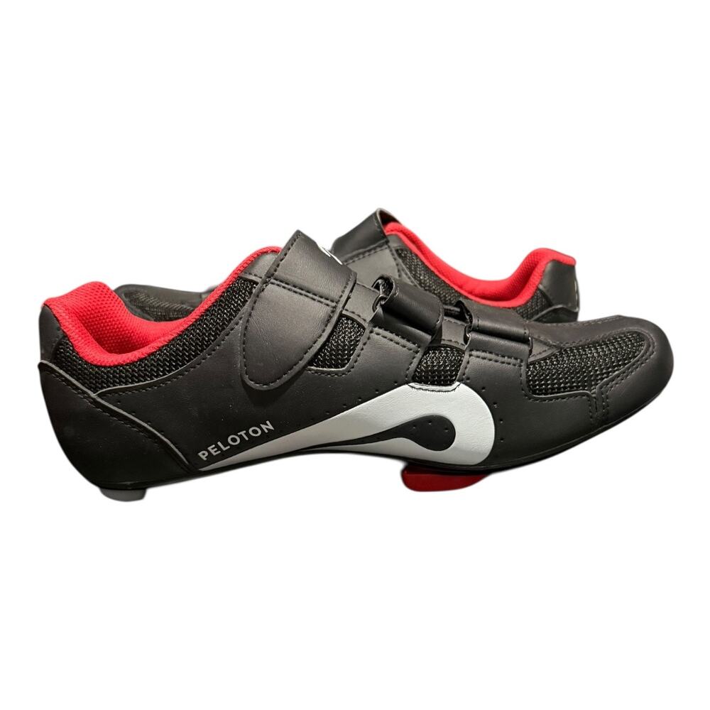 Peloton Cycling Sneakers Size 44 US Men's 10.5 Cleats Black Red - Picture 8 of 9